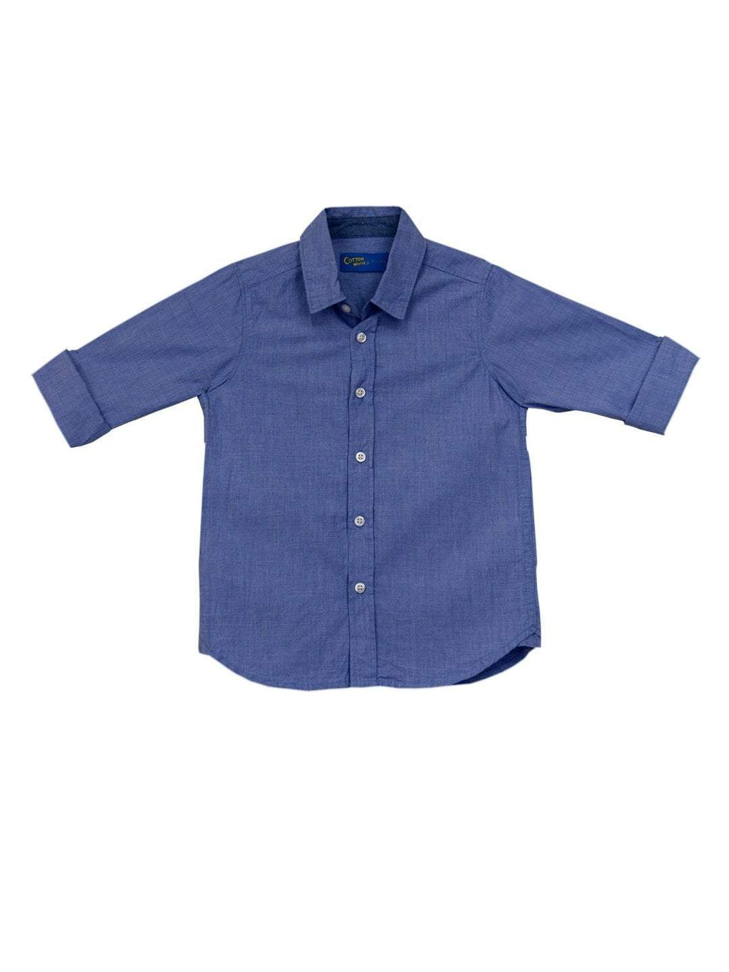 Cottonworld Boy's Shirts Boy's Cotton Blue Regular Fit Shirts