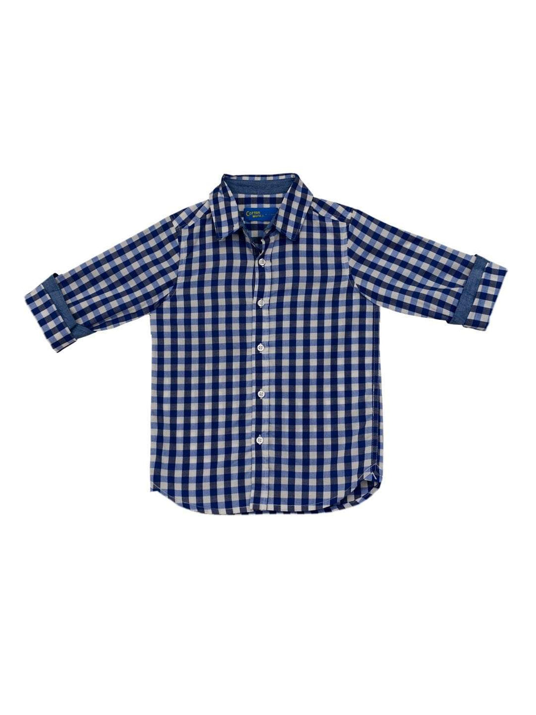 Cottonworld Boy's Shirts Boy's Cotton Blue Regular Fit Shirts