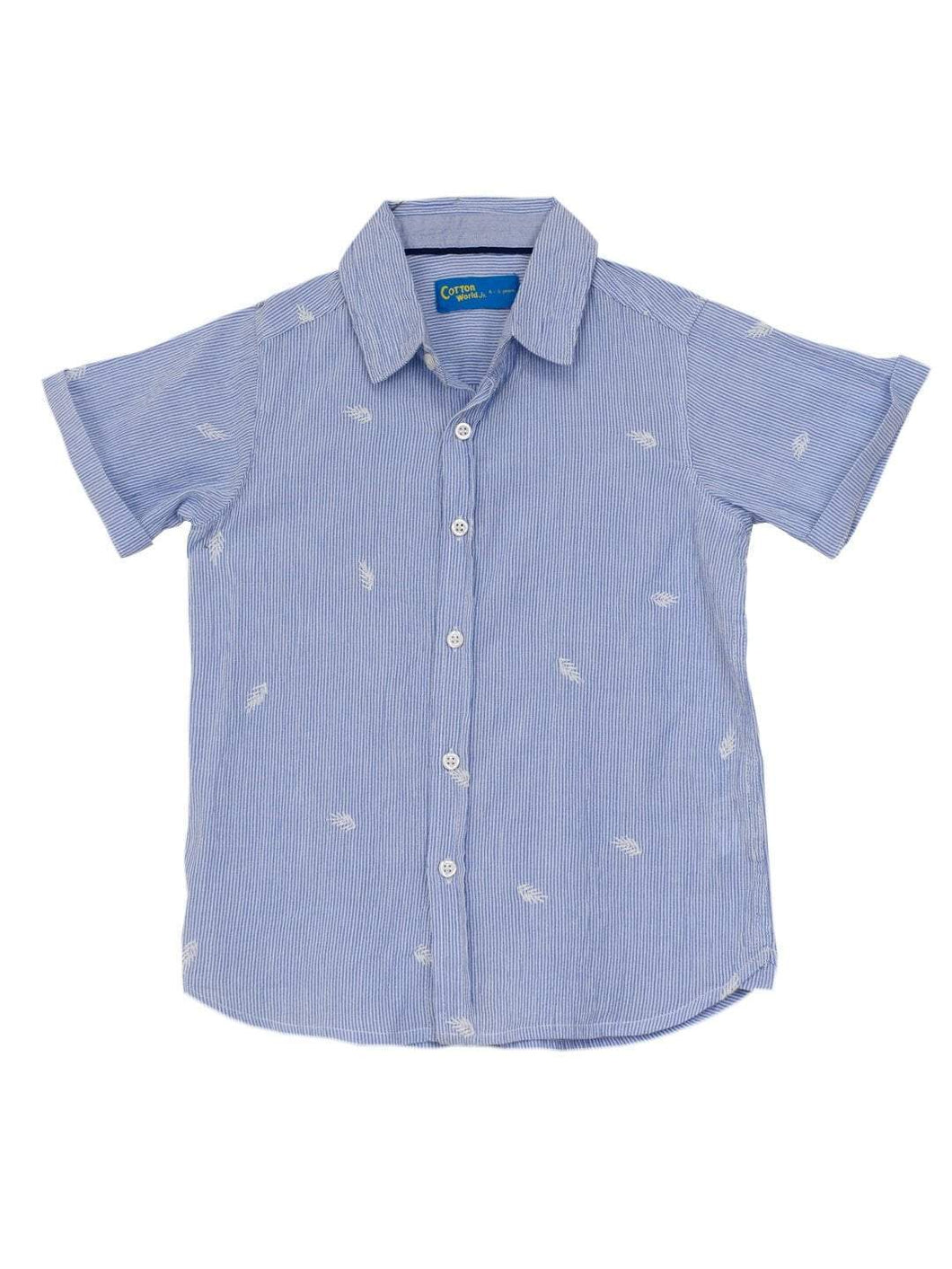 Cottonworld Boy's Shirts Boy's Cotton Blue Regular Fit Shirts