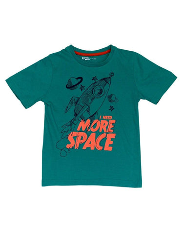 Cottonworld Boy's Tshirts Boy's Cotton Elastane Emerald Regular Fit Tshirt