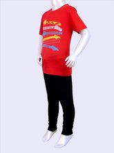 Load image into Gallery viewer, Cottonworld Boy&#39;s Tshirts Boy&#39;s Cotton Elastane Red Regular Fit Tshirt