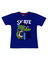 Load image into Gallery viewer, Cottonworld Boy&#39;s Tshirts Boy&#39;s Cotton Elastane Royal Regular Fit Tshirt