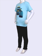 Load image into Gallery viewer, Cottonworld Boy&#39;s Tshirts Boy&#39;s Cotton Elastane Sky Regular Fit Tshirt